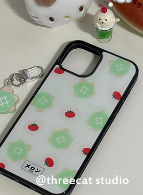韩国小众ins可爱绿色小乌龟番茄博主同款适用于iphone16pro/15promax苹果14/13/12/11手机壳xsmax保护套16e