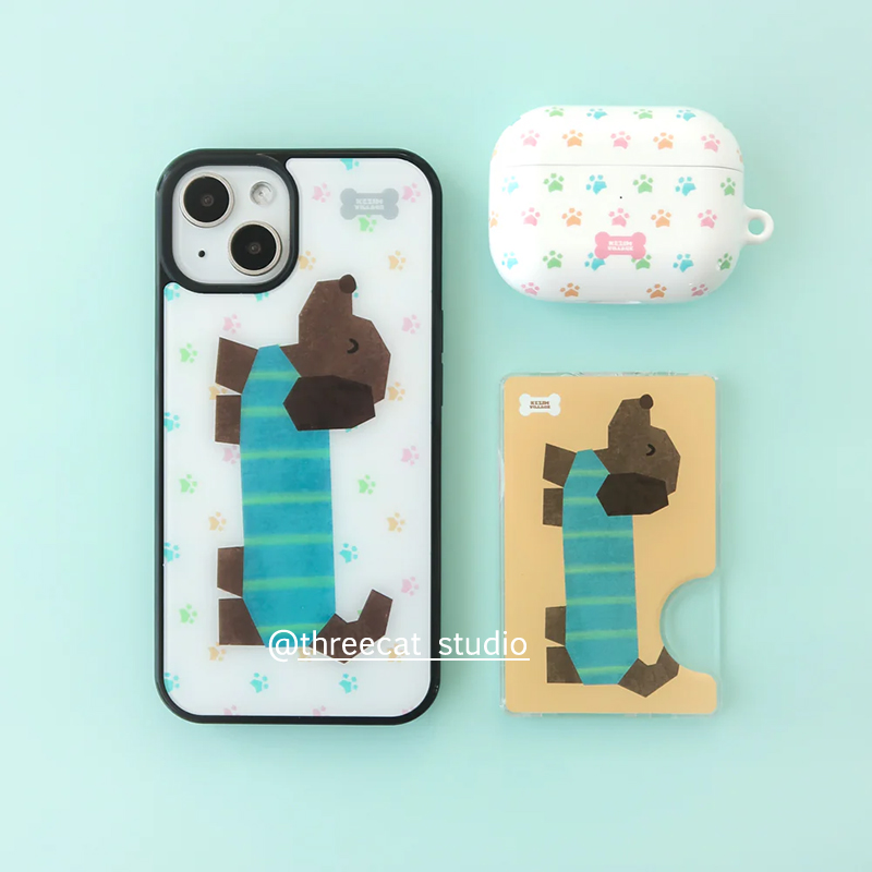 可爱涂鸦蓝色宠物狗狗17手机壳