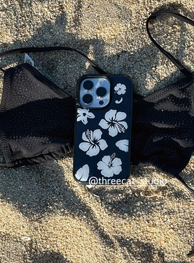 韩ins时尚辣妹扶桑花欧尼博主同款手机壳适用于iphone17promax/16pro苹果15/14/13/12黑边11保护套Xsmax