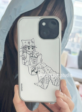 韩ins设计Y2K学院星星女孩欧尼博主同款手机壳适用于iphone17promax/16pro苹果15/14/13/12银边11保护套Xsmax