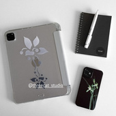 10保护套 4平板10代ipad保护壳pro2025防摔透明笔槽11寸苹果ipad7 韩ins渐变艺术花朵11代air7