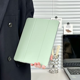 韩ins小众极简薄荷绿11代air7 4平板10代ipad保护壳pro2025防摔透明笔槽11寸苹果ipad7 9保护套