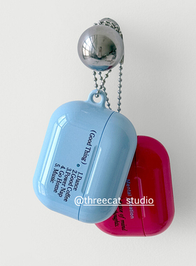 韩国ins小众good thing英文4代菲林pro3耳机壳适用于苹果1/2/3/4代airpods pro2保护套airpods4代硬亮面