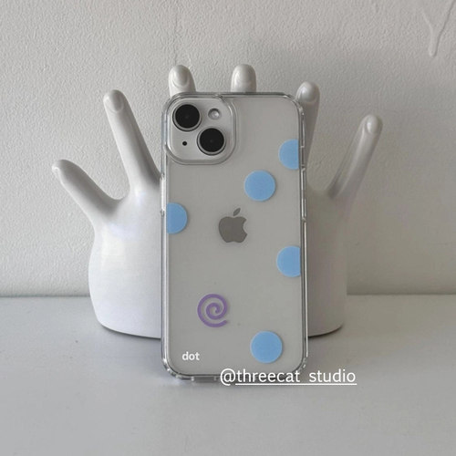蓝色大圆波点iphone17手机壳