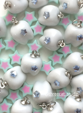 韩系ins少女心可爱乳牙贴钻五角星手机挂件Airpods挂饰吊坠饰物