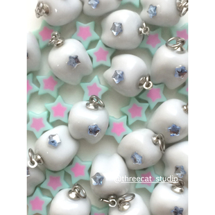 韩系ins少女心可爱乳牙贴钻五角星手机挂件Airpods挂饰吊坠饰物