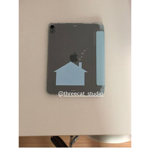 蓝色小房子home英文ipad保护套