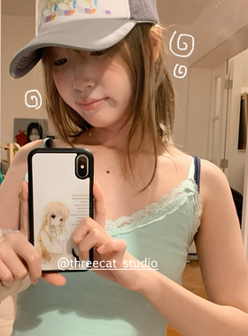 韩系ins个性兔子漫画女孩欧尼同款手机壳适用于iphone17promax/16pro苹果15/14/13/12黑边11保护套Xsmax