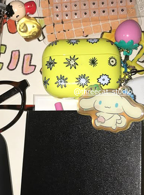 韩ins设计chic星星波浪耳机套pro3进口菲林耳机壳适用于苹果1/2/3/4代airpods pro2保护套airpods 4代硬亮