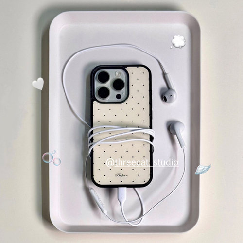 象牙白古早波点17手机壳