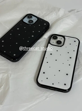 韩系ins个性小众繁星博主同款手机壳适用于iphone17promax/16pro苹果15/14/13/12黑边11保护套Xsmax