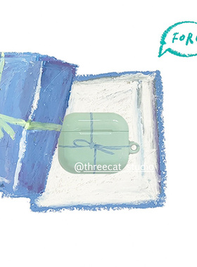韩国ins设计少女心薄荷绿礼品盒绑带4代进口菲林耳机壳适用于苹果1/2/3/4代airpods pro2保护套airpods4硬亮