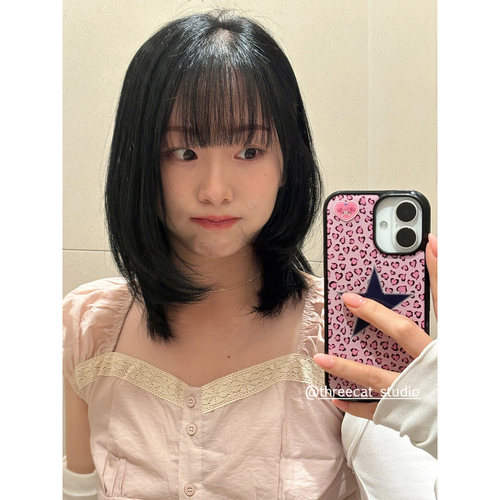 时髦甜妹粉豹纹五角星17手机壳