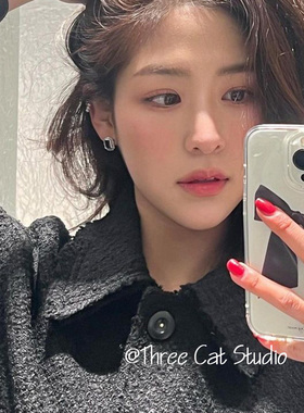 韩国ins气质少女黑色蝴蝶结博主同款手机壳适用于iphone15pro/16promax苹果14/13/12/11保护套高透软包边