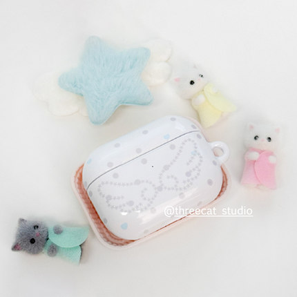 韩国ins古早少女波点爱心天使翅膀4代进口pro3菲林耳机壳适用于苹果1/2/3/4代airpods pro2保护套airpods4硬