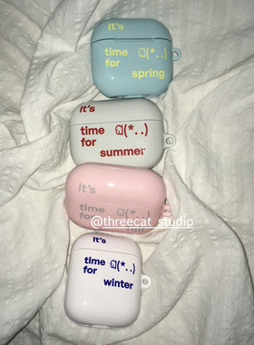 韩ins设计个性四季英文pro3进口4代菲林耳机壳适用于苹果1/2/3/4代airpods pro2保护套airpods 4代硬亮