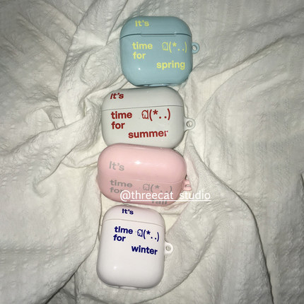 韩ins设计个性四季英文pro3进口4代菲林耳机壳适用于苹果1/2/3/4代airpods pro2保护套airpods 4代硬亮