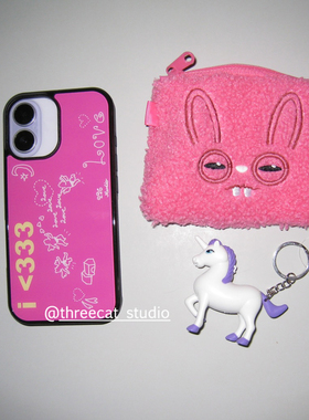 韩ins紫色艺术涂鸦天使爱心欧尼博主同款手机壳适用iphone17promax/16pro苹果15/14/13/12黑边11保护套Xsmax