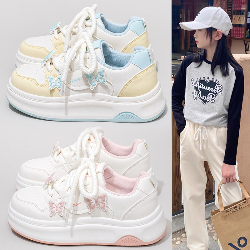 netx MaxM女童鞋子2025春秋新款女孩时尚休闲运动板鞋学生小白鞋