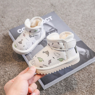 TTIT雪地靴女款儿童宝宝冬季款婴儿加绒棉靴男小童防水鞋子