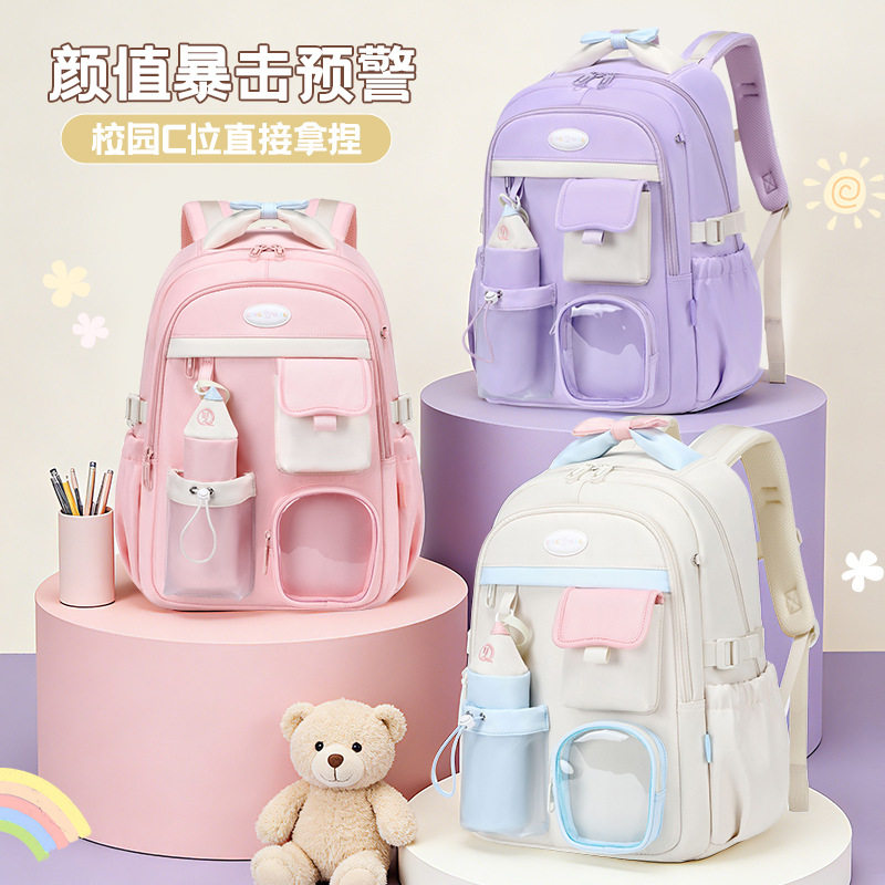 英国LMKL儿童书包小学生2026新款女生初中生高中背包双肩包马卡龙