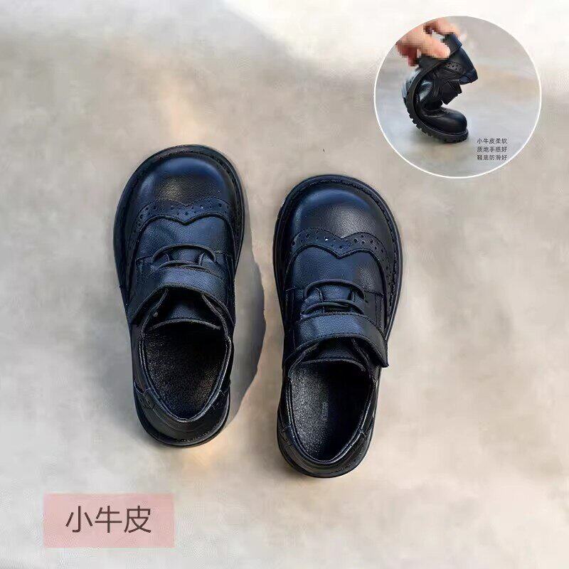 DWDZ儿童皮鞋英伦黑色演出单鞋软底公主鞋女童皮鞋男童皮鞋校园鞋