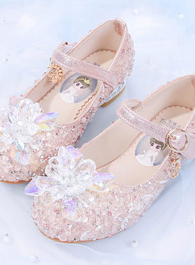 英国next MaxM女童公主鞋2025春新款儿童高跟皮鞋水晶鞋宝宝单鞋