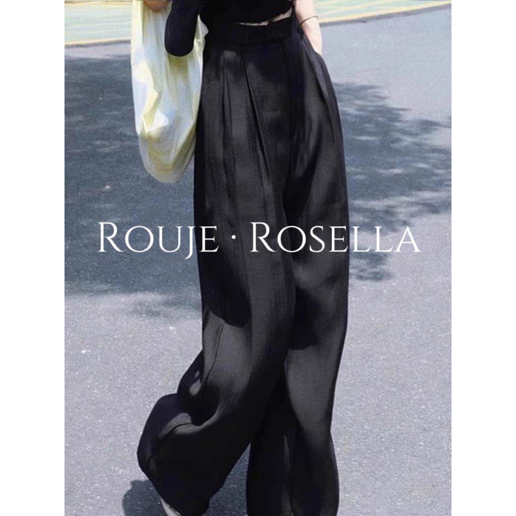法国Relaje Rosella⭐高端垂坠醋酸天丝宽腿裤女性夏季小薄休闲裤