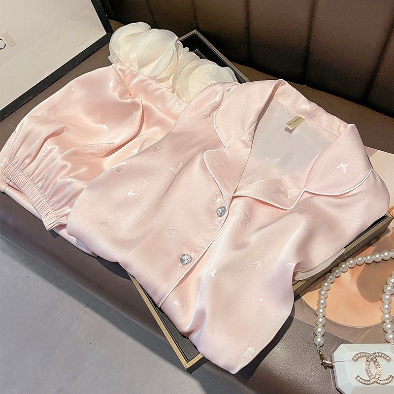 甜美粉色公主风真丝睡衣女春秋长袖长袖桑蚕丝家居服套装夏季薄款,女士内衣/男士内衣/家居服,睡衣/家居服套装,淘宝优惠券,粉丝福利购,淘宝优惠卷