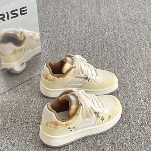 英国DHWA板鞋女款2025年秋冬新款韩系学院风休闲小白鞋百搭面包鞋