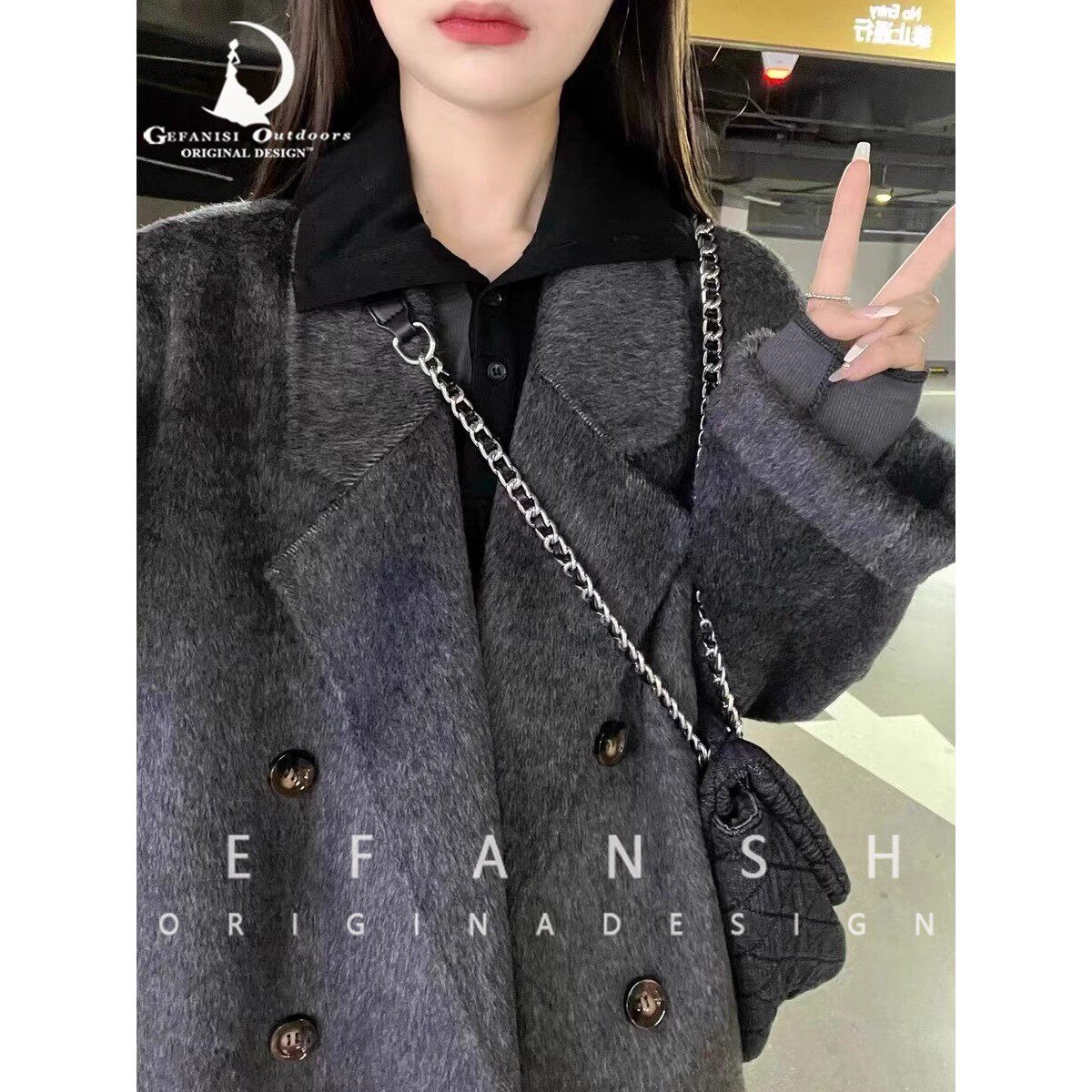 德国黑色双面羊绒大衣女小个子冬季2025新款中长款高端羊毛呢外套