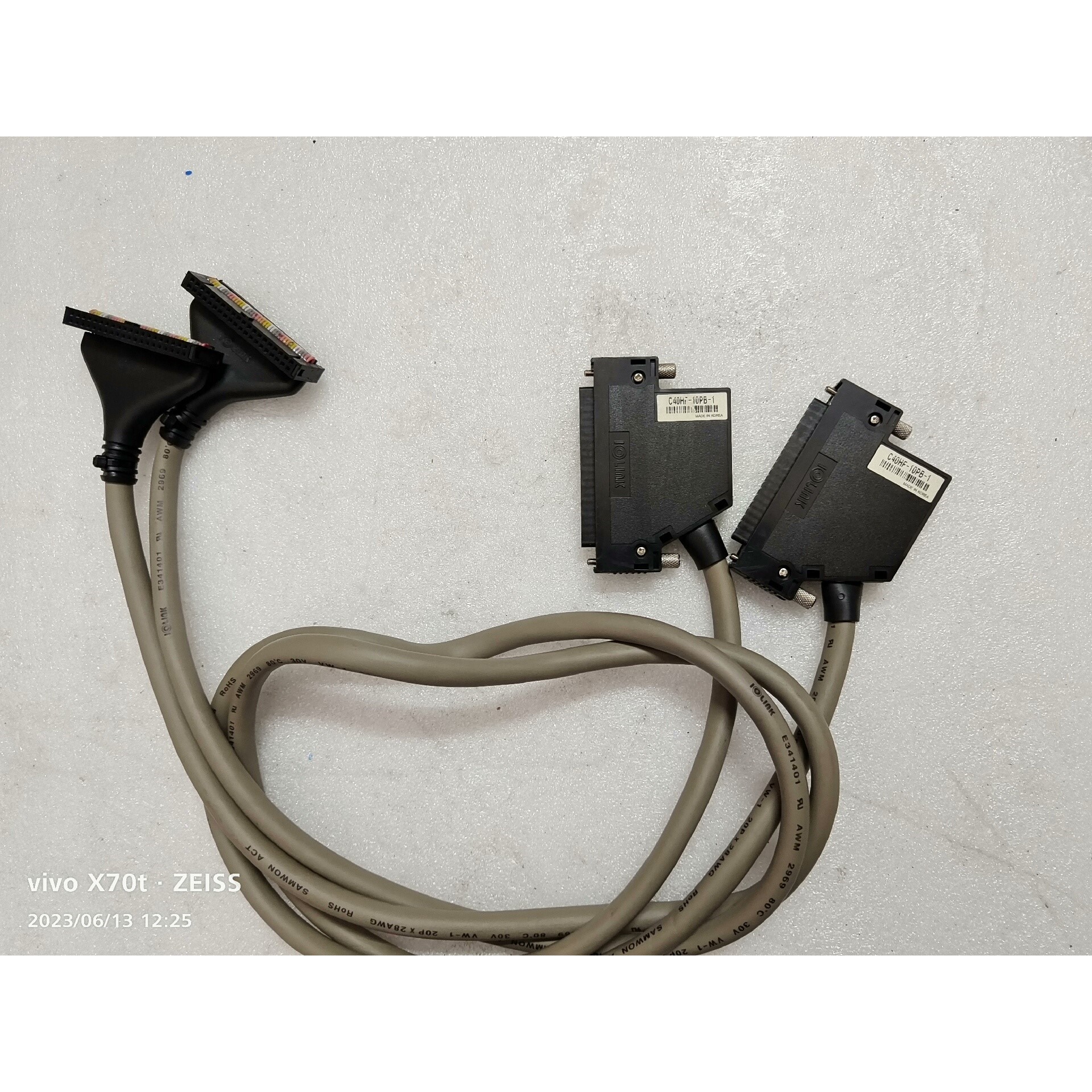 韩国三元IOLINK二手40P连接线C40HF-10PB-1