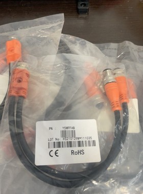 全新M12连接线,型号Y5MFF,橙色接头,黑色线身.C