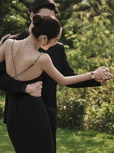 Топ с чашечками подходит для фотосессий для влюбленных, черное свадебное платье, красивая спина, крой «рыбий хвост»