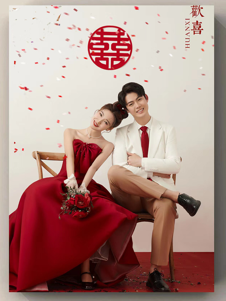 Photography props suitable for photo sessions, red clothing, wedding dress indoor, tube top for beloved with bow Photography props suitable for photo sessions, red clothing, wedding dress indoor, tube top for beloved with bow