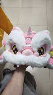 醒狮头盔帽套可爱卡通动物毛绒滑雪头盔套装饰尺寸通用萌