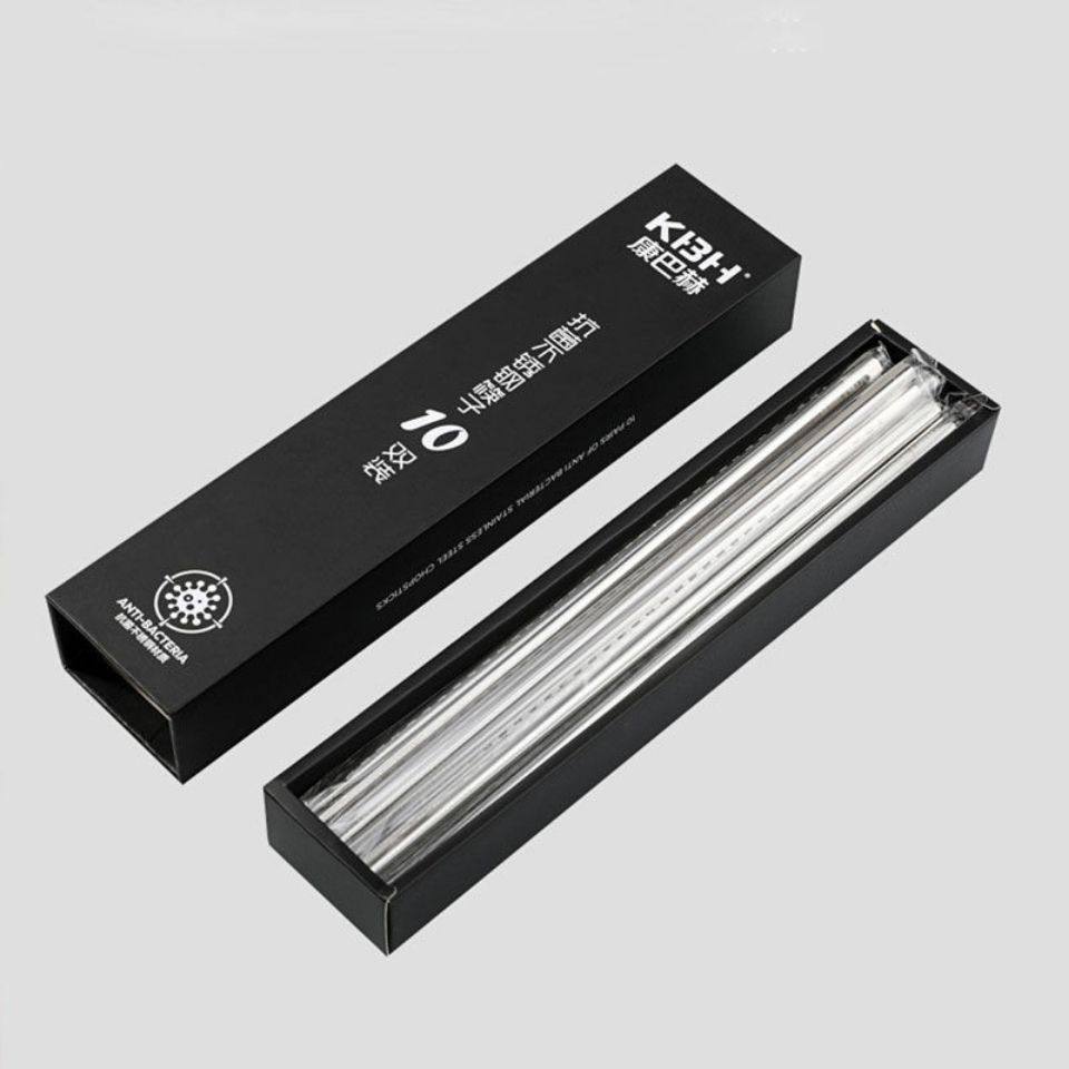 康巴赫抗菌不锈钢筷子防烫家用厨房酒店防滑防发霉套装耐高温