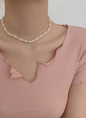 珍珠锁骨链女项链轻奢小众设计感气质仙气颈链choker