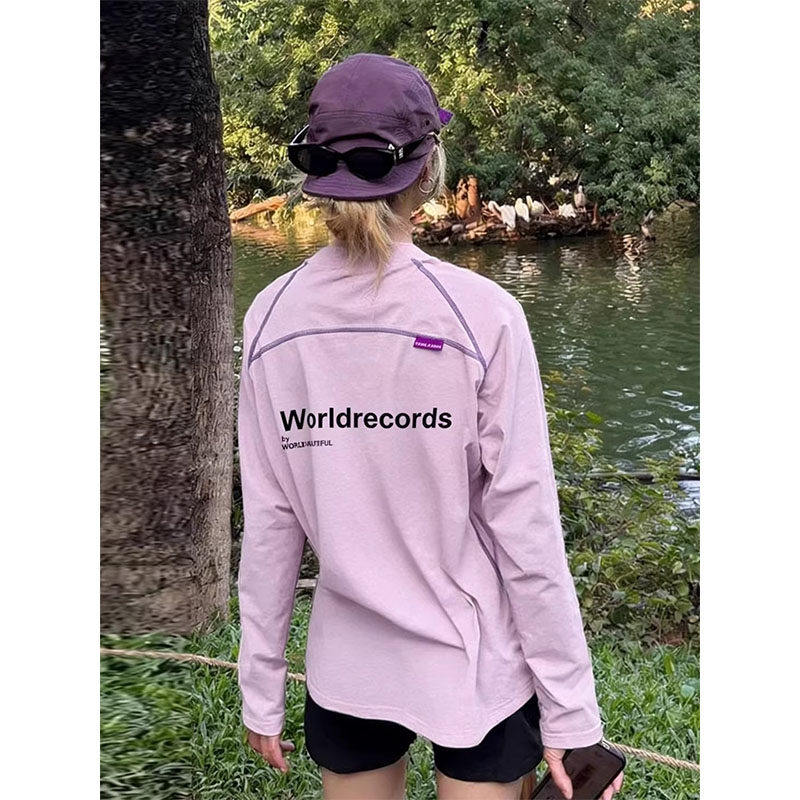 米兰风MDCW户外防晒速干长袖t恤女春夏季健身羽毛球服运动骑行服