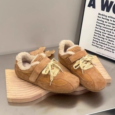 英国DGKP2025秋冬季新款复古内增高加绒德训鞋女毛毛鞋保暖勃肯鞋