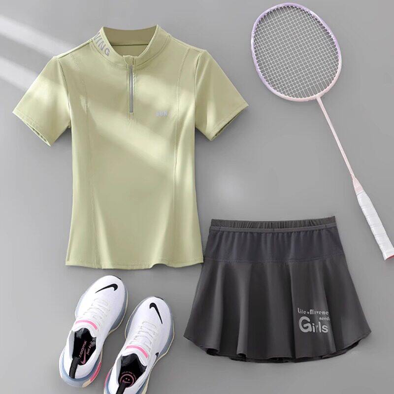 MDCW米兰风羽毛球服女2026夏季网球裤裙短袖健身服显瘦运动套装