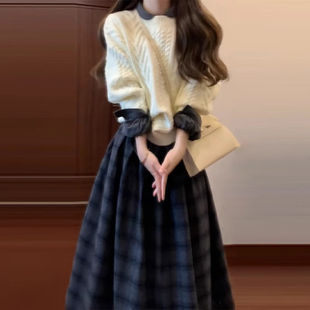 英国DGKP法式小个子香风针织毛衣套装裙女款春秋季一整套春装穿搭