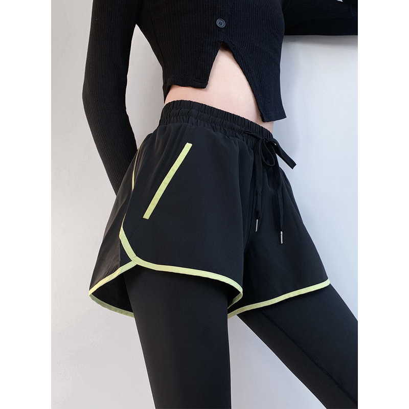 MDCW米兰风春秋假两件健身裤女大码运动裙裤排球羽毛球跑步瑜伽裤