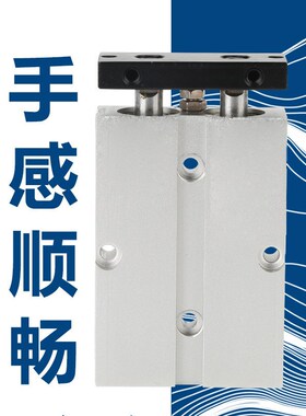 TN10/16/20/25/32双轴双导杆气缸 双作用可调节活塞双缸双联气缸