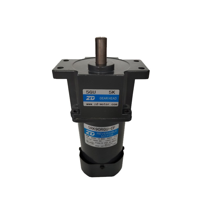 220V90W齿轮调速马达5RK90RGU-CF调速阻尼电机3-750比可选