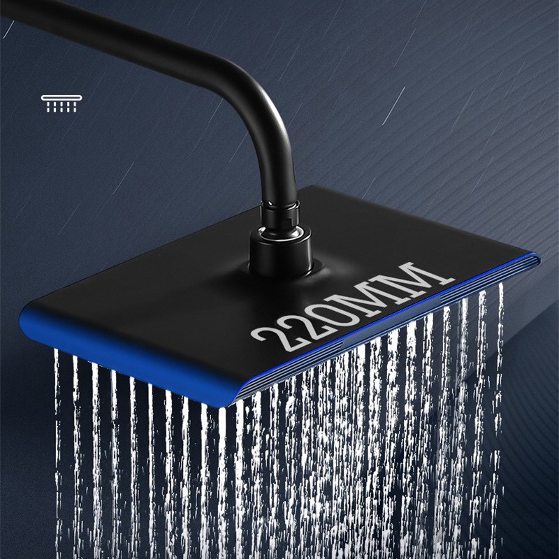 法奥卫浴 黑色沐浴花洒套装 全铜龙头淋浴器 家用淋浴喷头套装