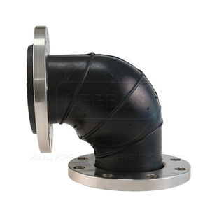 90度不锈钢法兰NR橡胶弯头高压可曲挠橡胶软连接硅胶接头