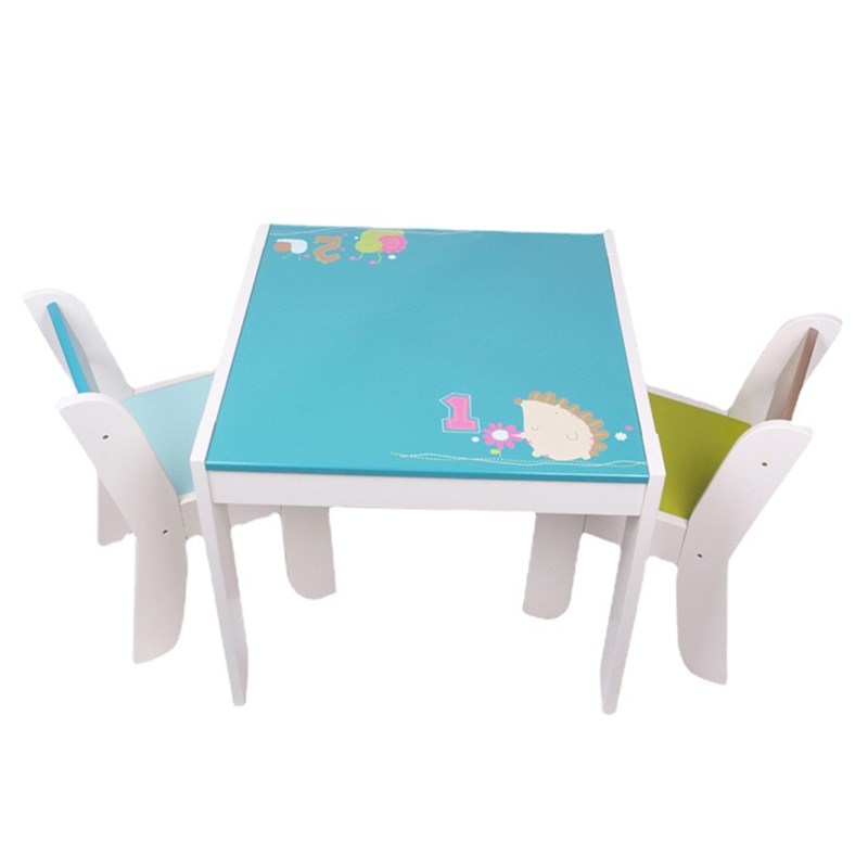 男女宝宝卡通动物儿童家具实木桌椅一桌两椅套装吃饭学习游戏桌