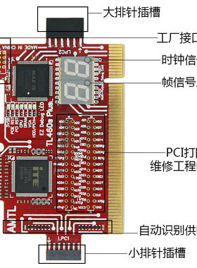 多功能调试卡电脑主板诊断卡PCIE/LPC笔记本台式机故障检测测试卡