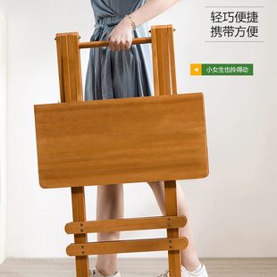 子折叠餐桌椅竹休闲便携实木现代简约人吃饭圆桌组合木马家用非方